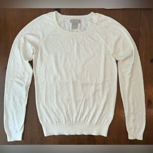 Banana Republic Clip-Dot Cotton/Cashmere Blend Cream Sweater Size Small